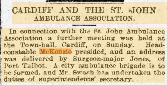 St John's Ambulance Evening Express 26th March 1906